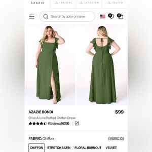 Azazie Olive Bondi Dress